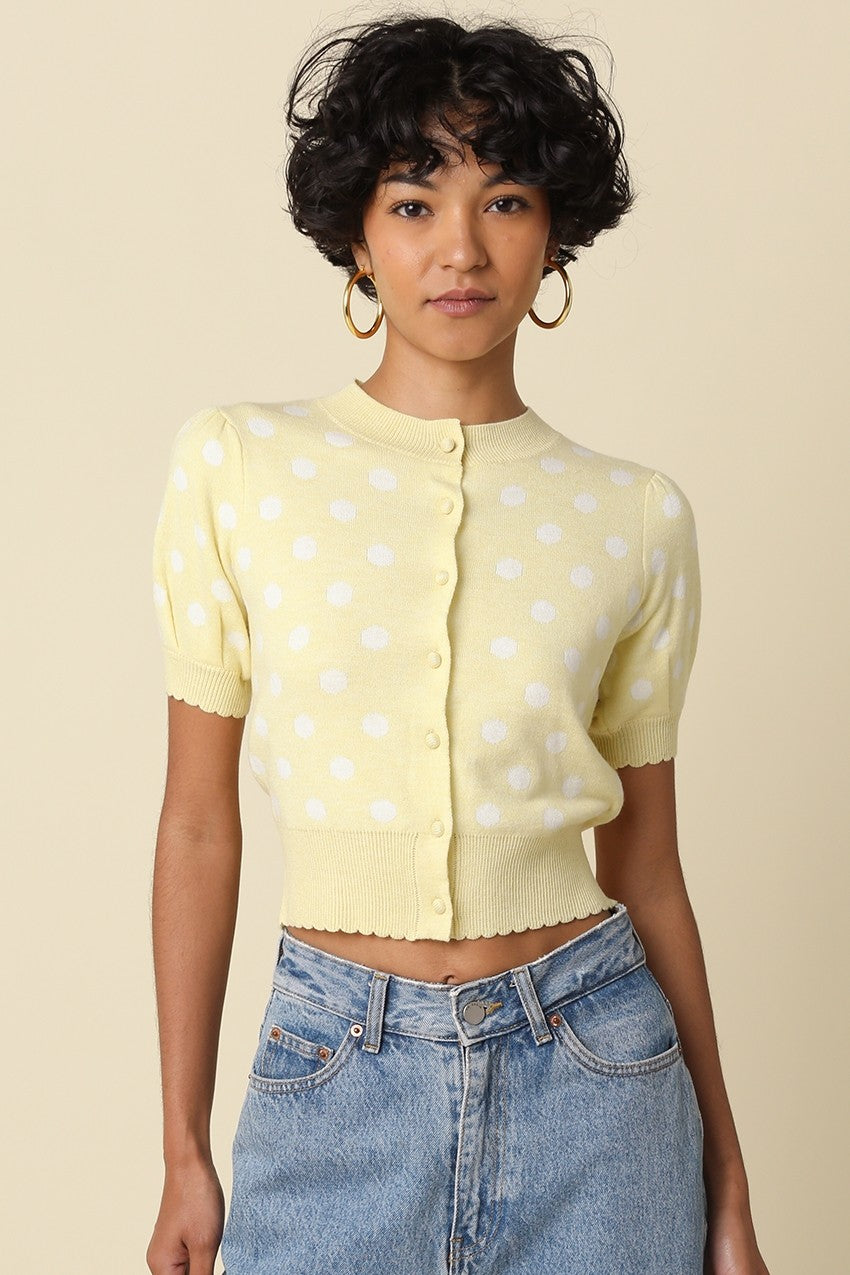 Daffodil Dotted Cardigan (Yellow)