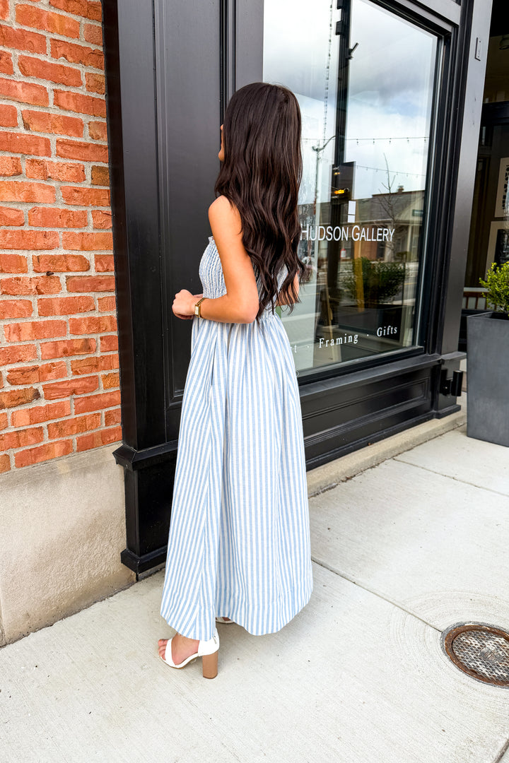 Nantucket Stroll Striped Dress (Blue)