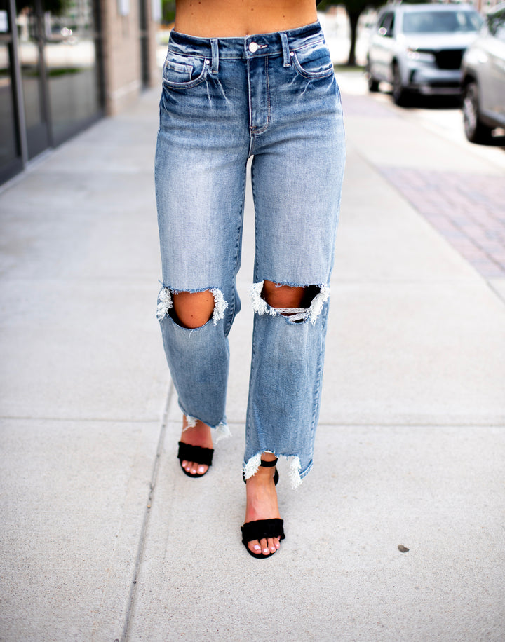 Tinsley Straight Wide Denim (Medium Wash)