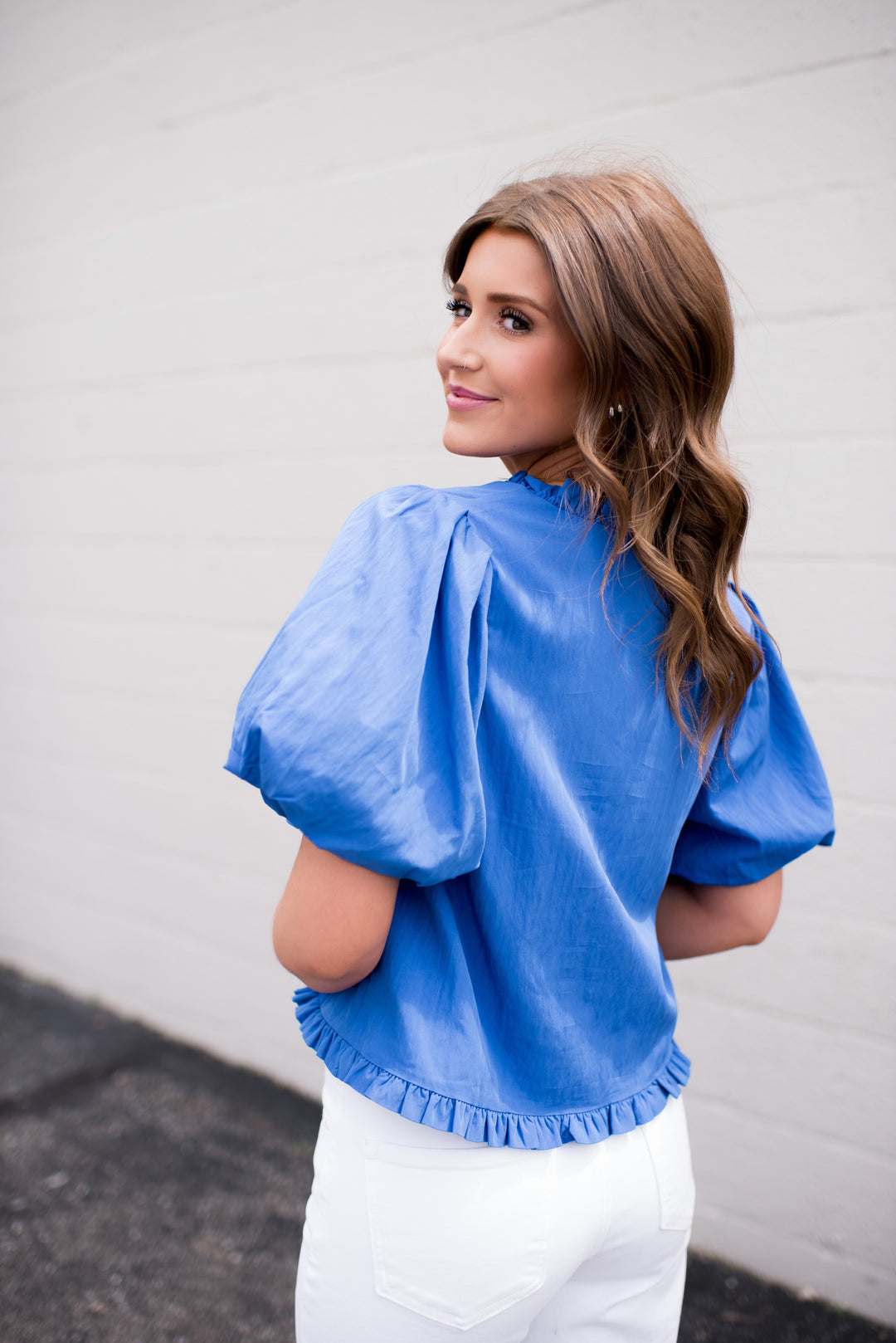 Eloise Button Blouse (Blue)