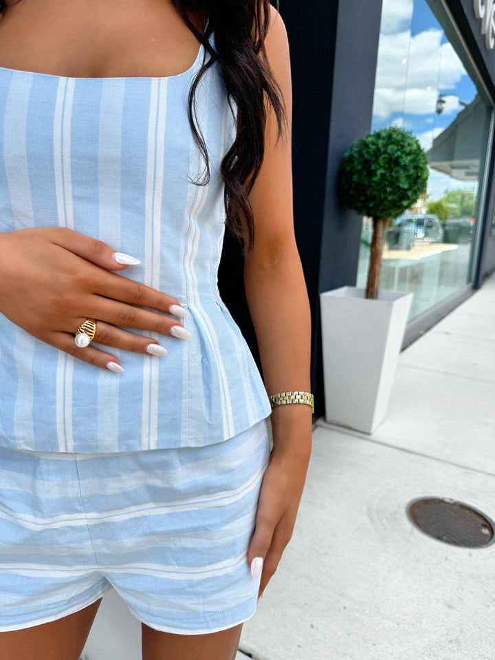 Malta Striped Tank (Light Blue)