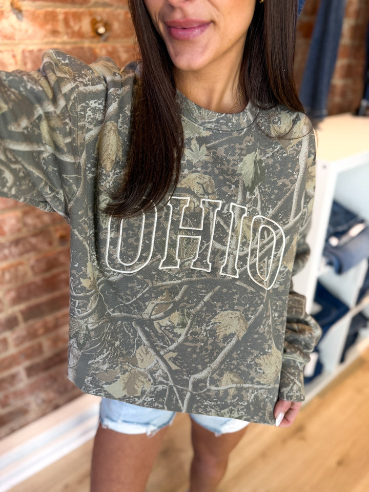 OHIO Camo Embroidered Crewneck