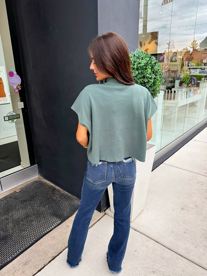 Simple Moments Mock Neck Sweater (Jade)