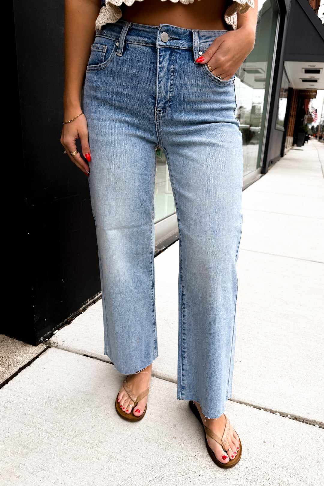Risen Collier High Rise Wide Leg Jeans (Light)