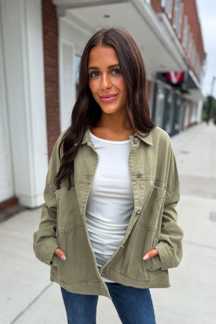 Cooler Days Jacket (Light Olive)