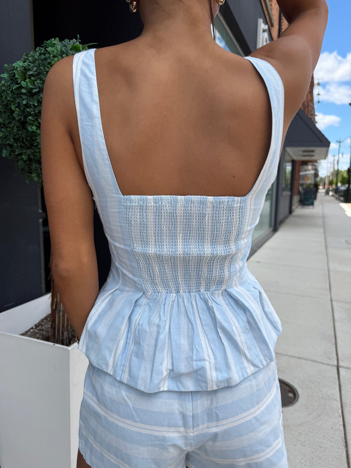 Malta Striped Tank (Light Blue)