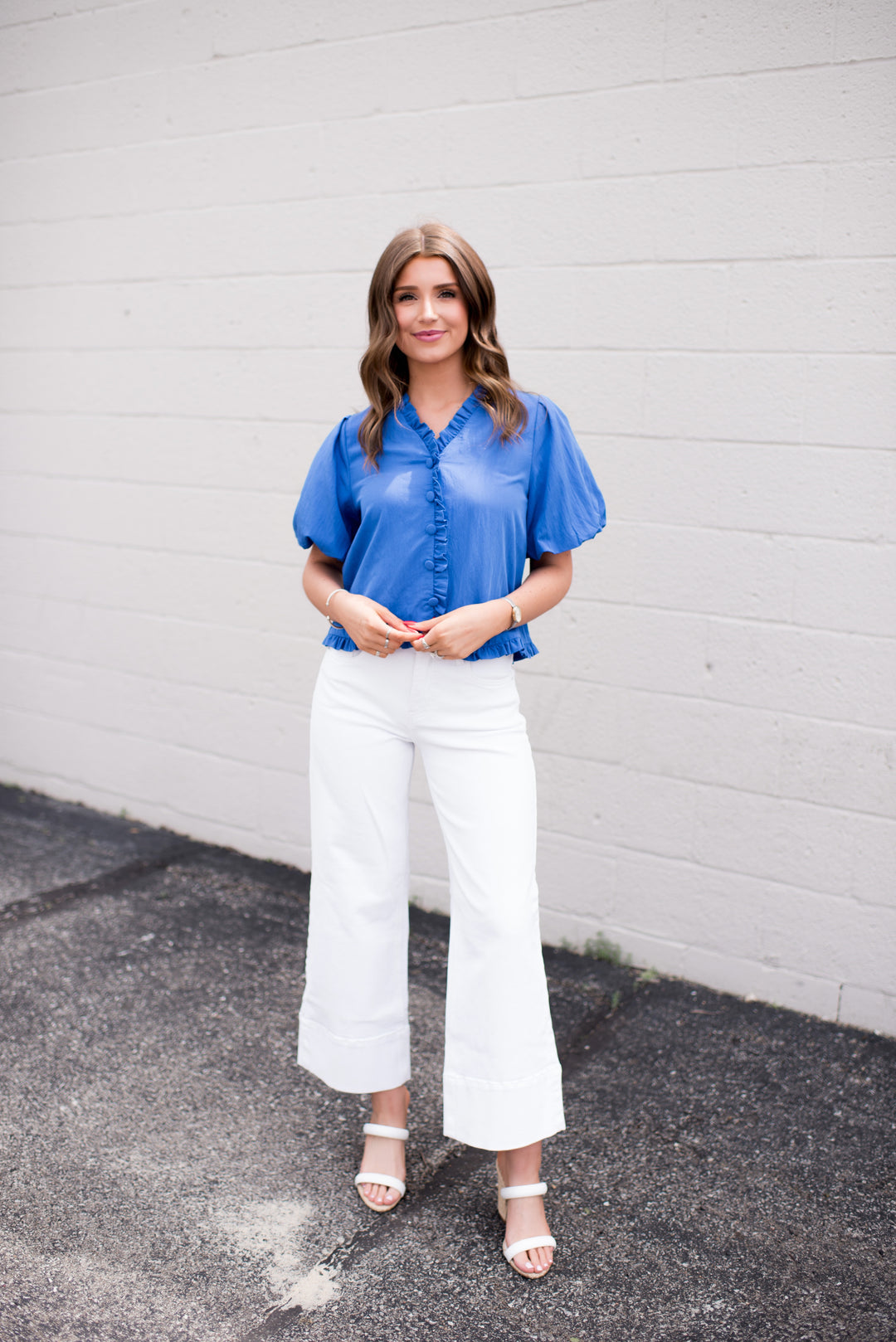 Eloise Button Blouse (Blue)