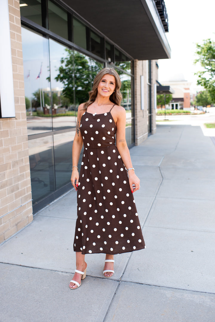 Pretty Woman Midi Dress (Brown)