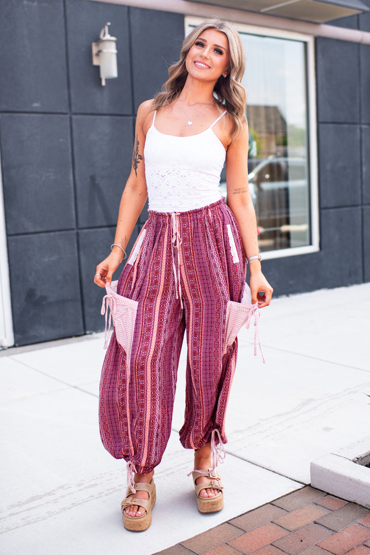 Medley Boho Pants (Mauve)