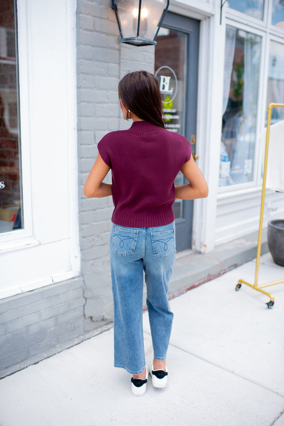 Meredith Mock Neck Sweater (Burgundy)