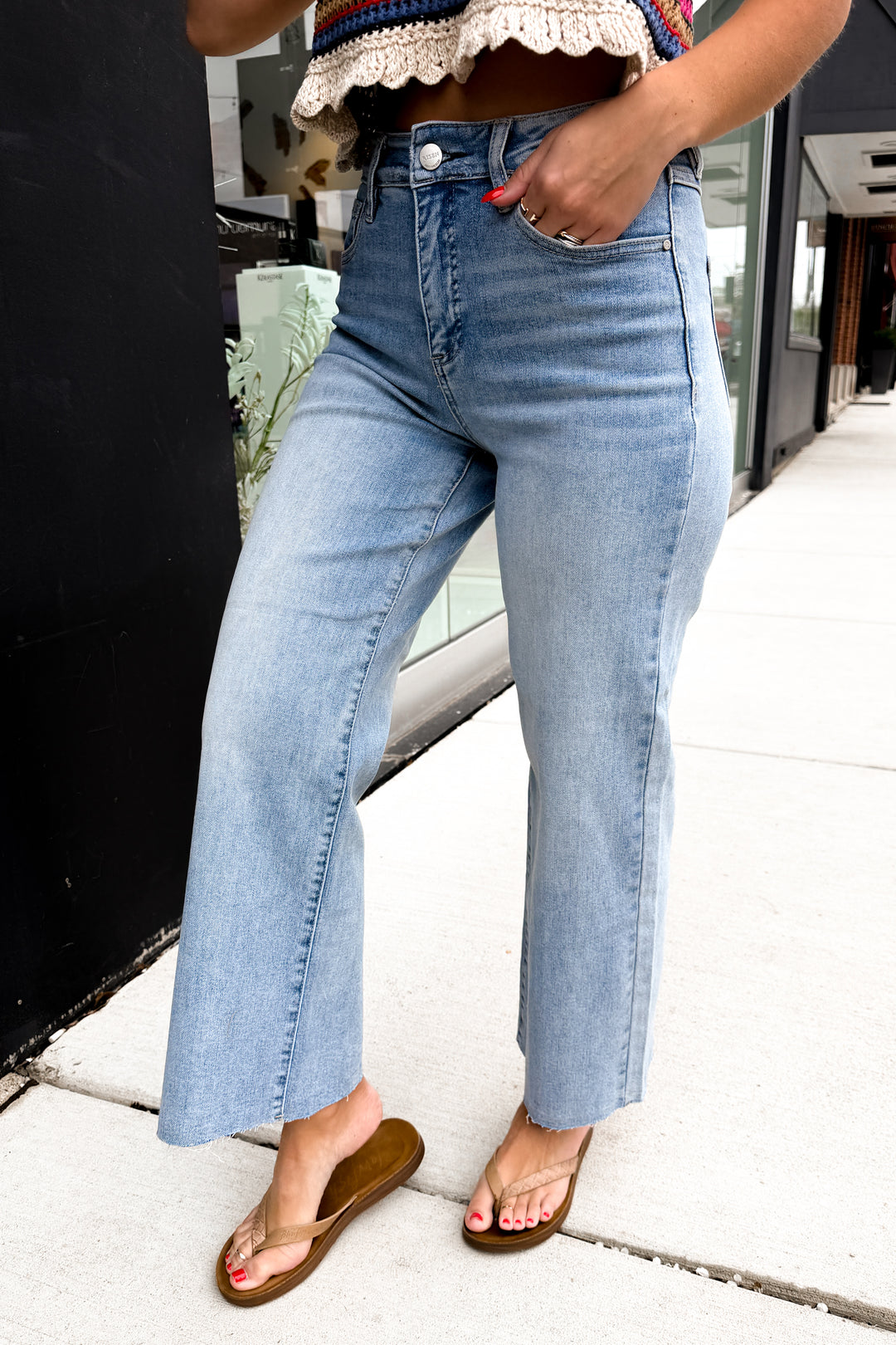 Risen Collier High Rise Wide Leg Jeans (Light)
