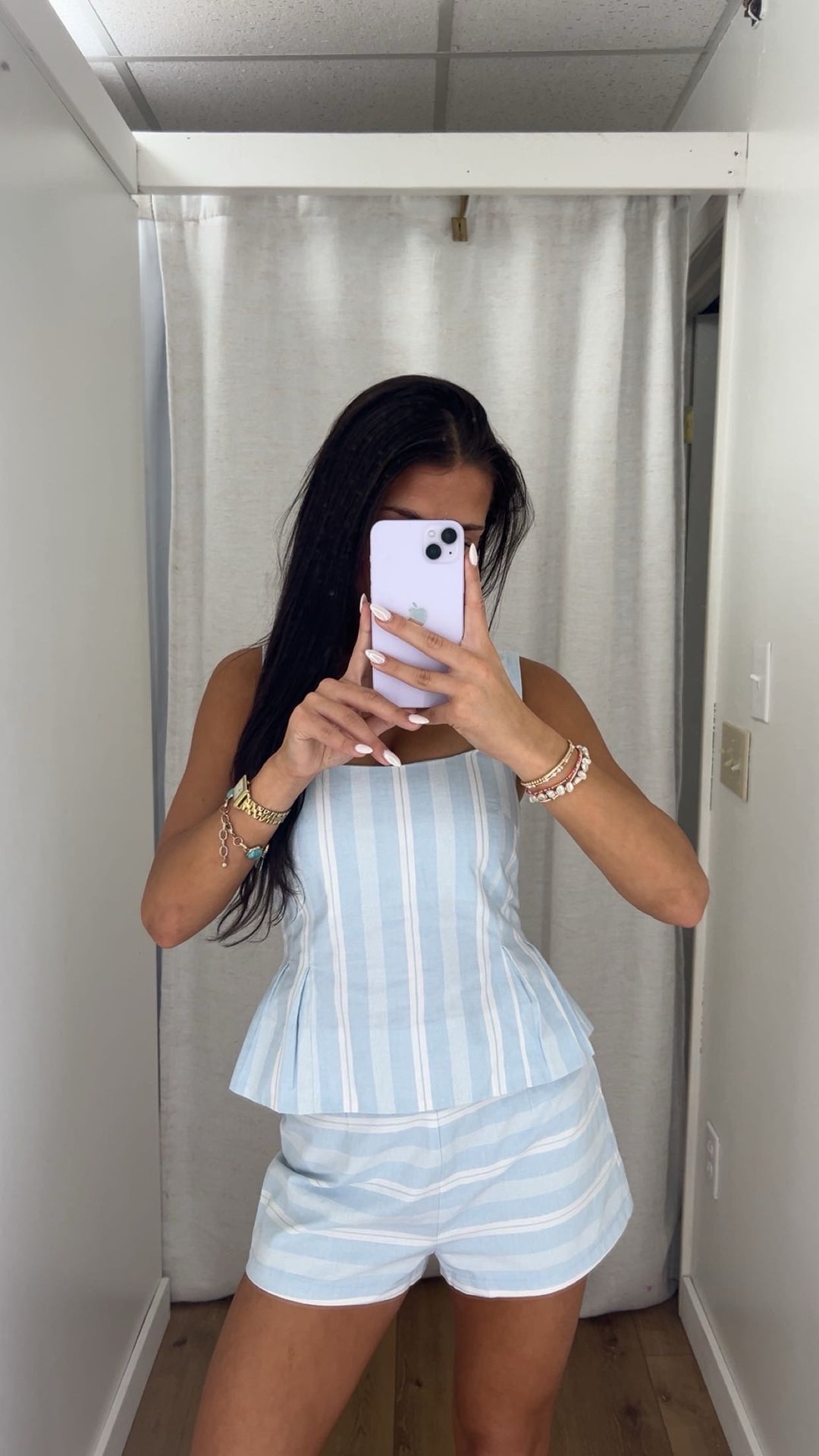 Malta Striped Tank (Light Blue)