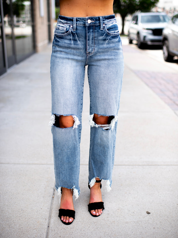 Tinsley Straight Wide Denim (Medium Wash)