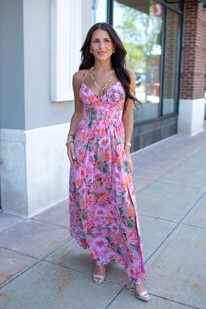 Honeysuckle Maxi Dress (Pink)
