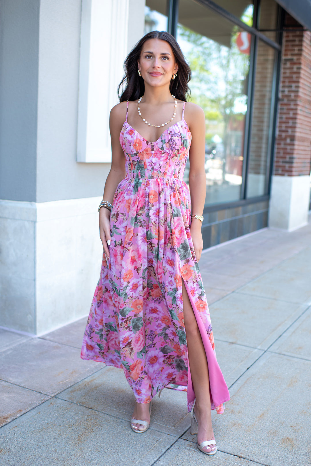 Honeysuckle Maxi Dress (Pink)