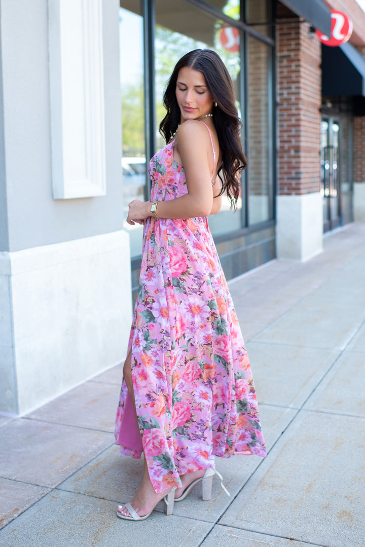 Honeysuckle Maxi Dress (Pink)