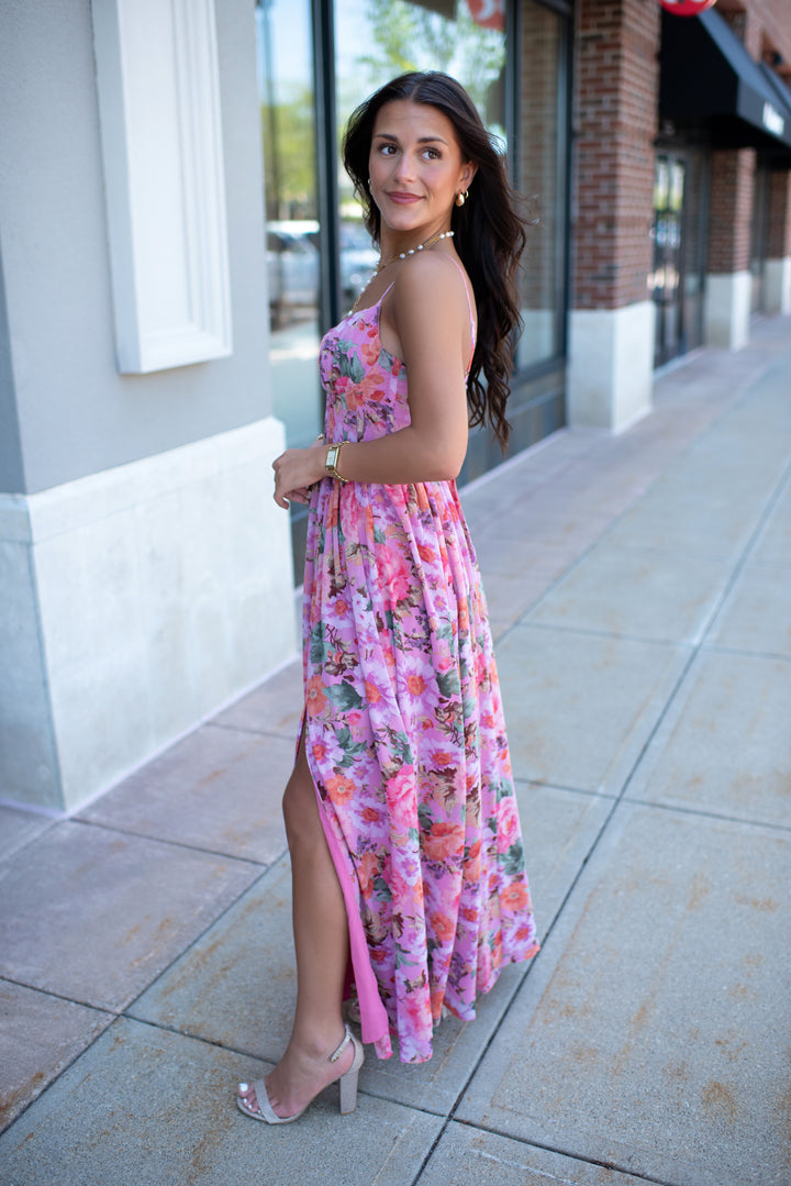 Honeysuckle Maxi Dress (Pink)