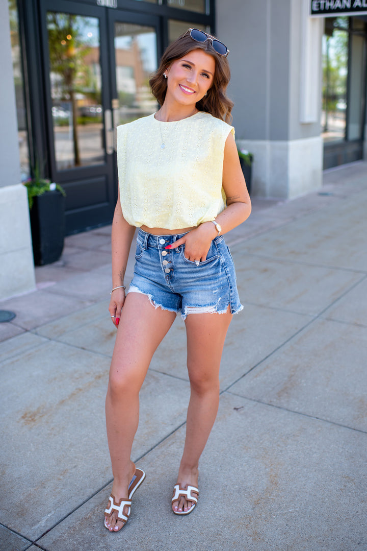 Dandelion Eyelet Tank (Yellow)