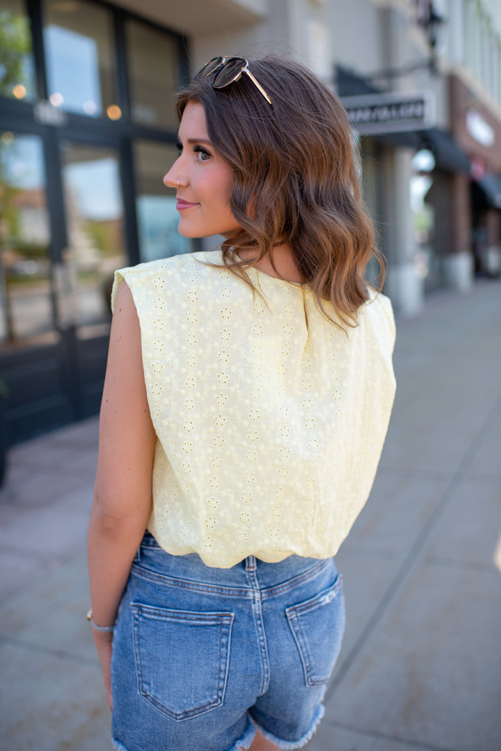 Dandelion Eyelet Tank (Yellow)