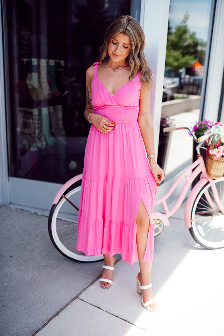 Pretty in Pink Midi Dress (Pink)