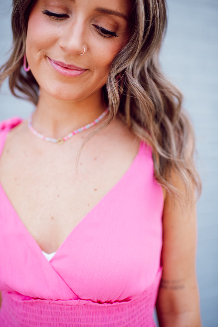 Pretty in Pink Midi Dress (Pink)