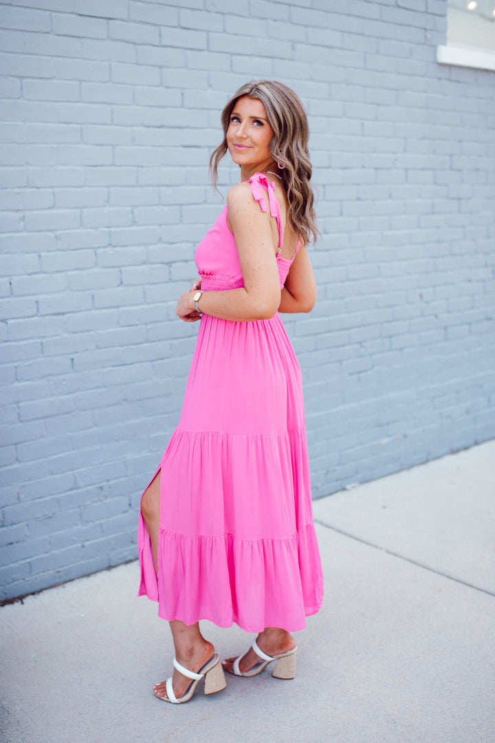 Pretty in Pink Midi Dress (Pink)