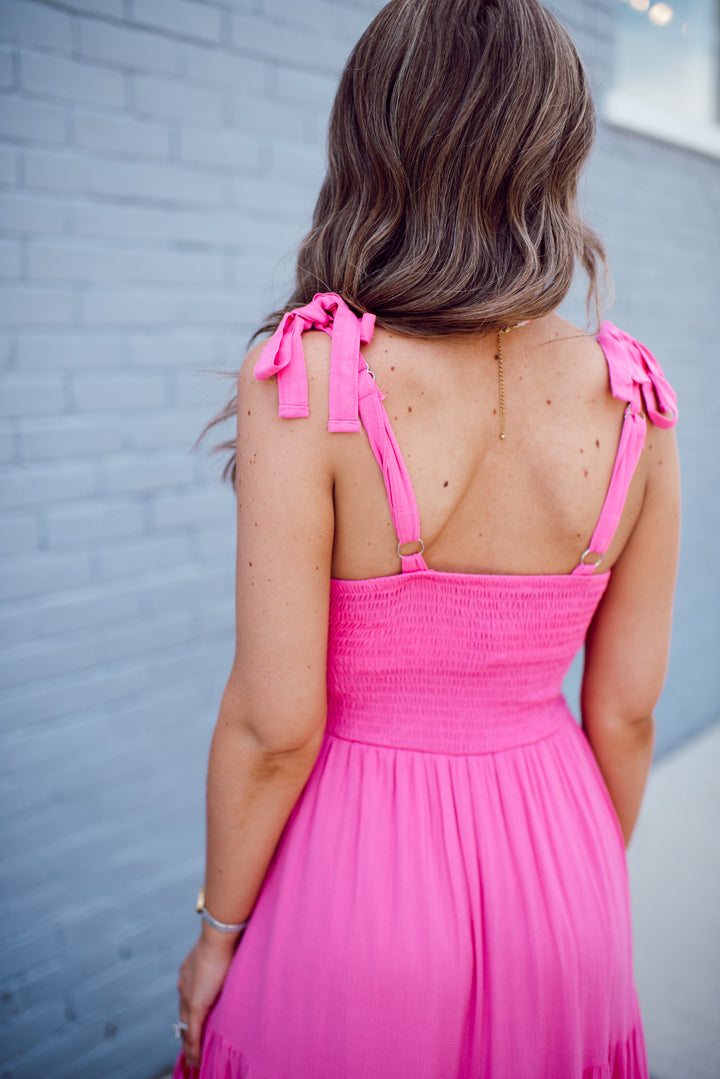 Pretty in Pink Midi Dress (Pink)