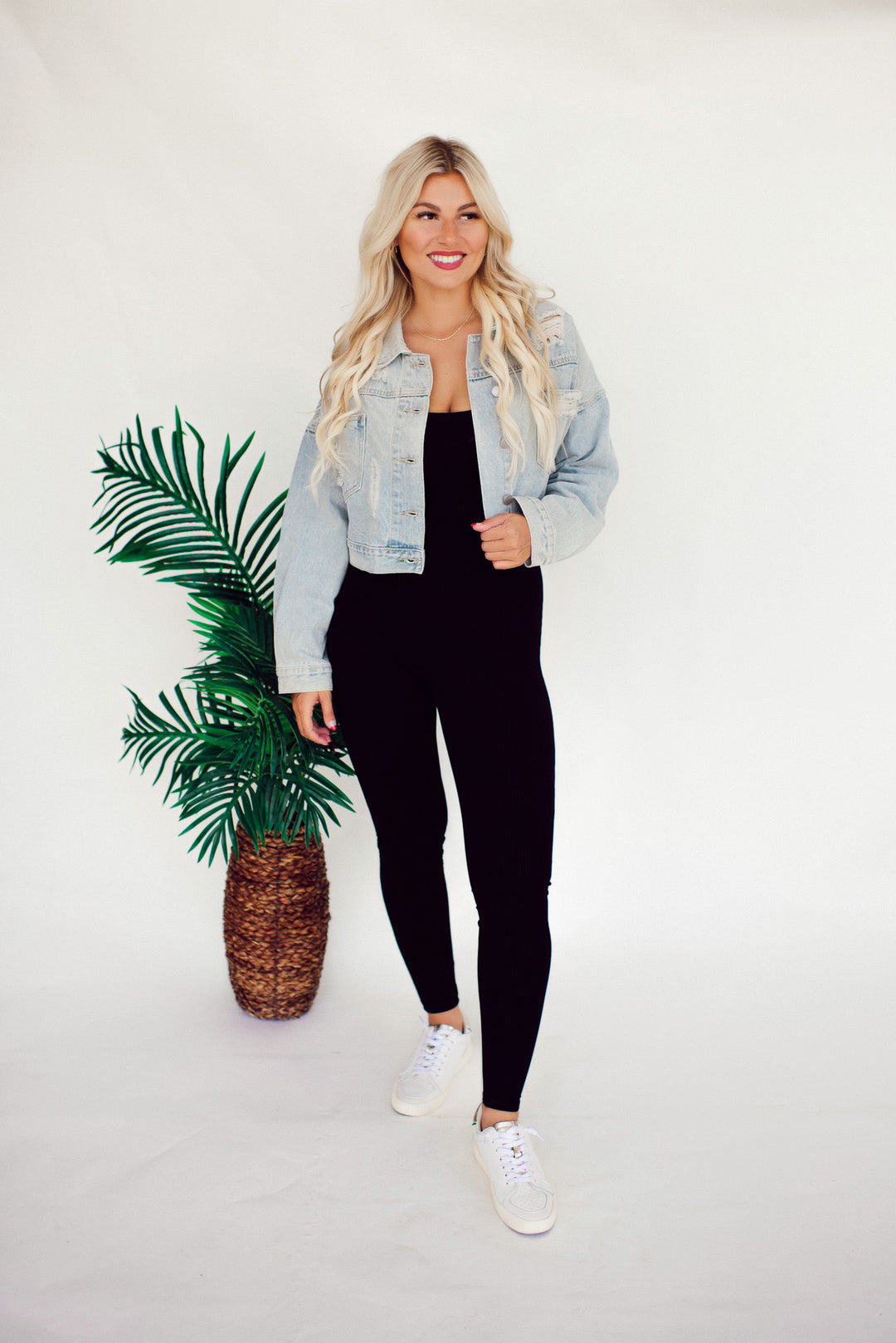 Runnin' Around Ribbed Jumpsuit (Black)