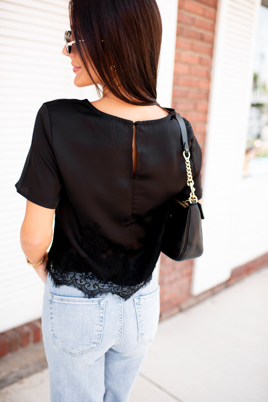 Lace in Love Top (Black)