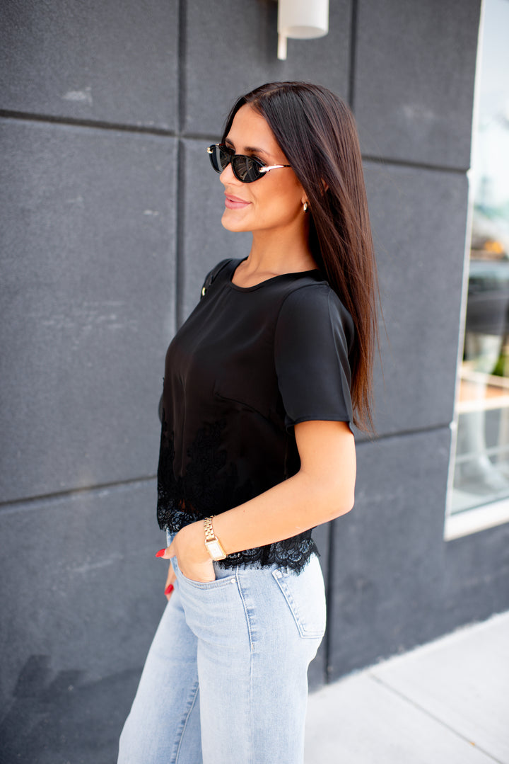 Lace in Love Top (Black)