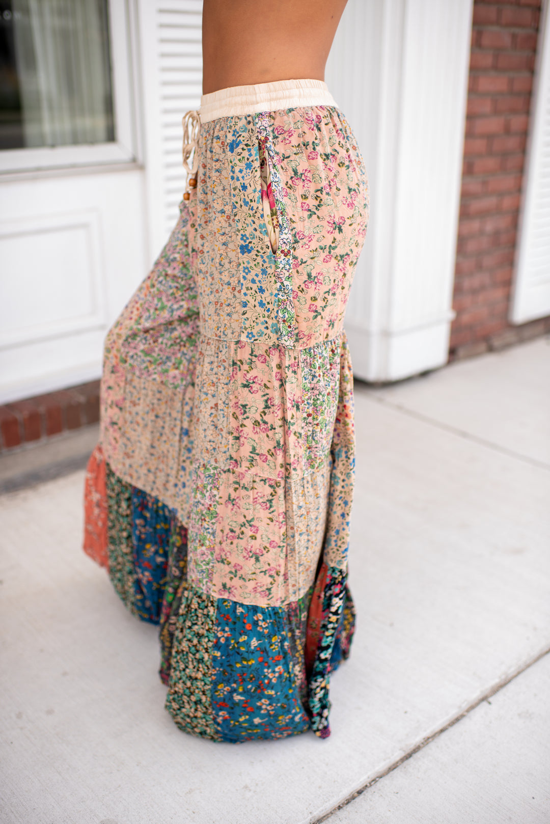 Magnolia Patchwork Pants (Latte)