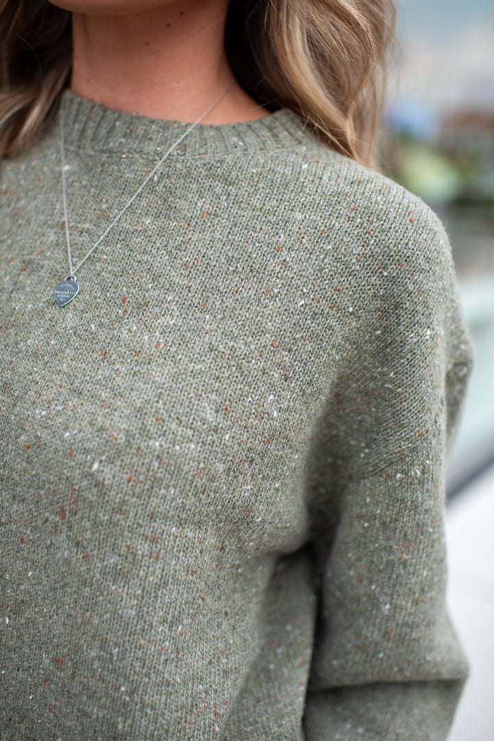 Sprinkled Effect Sweater (Olive)