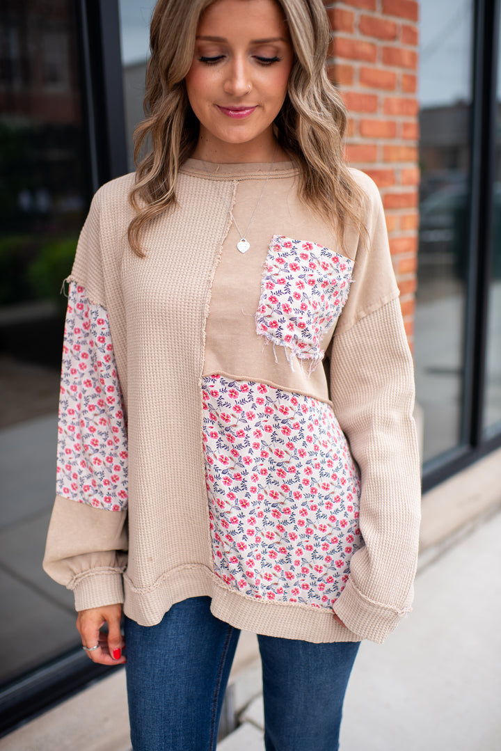 Garden Patch Pullover (Taupe)