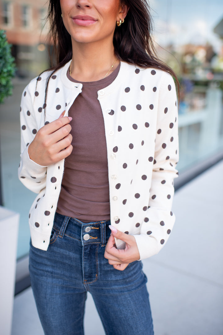 Dotted Darlin' Cardigan (Cream)