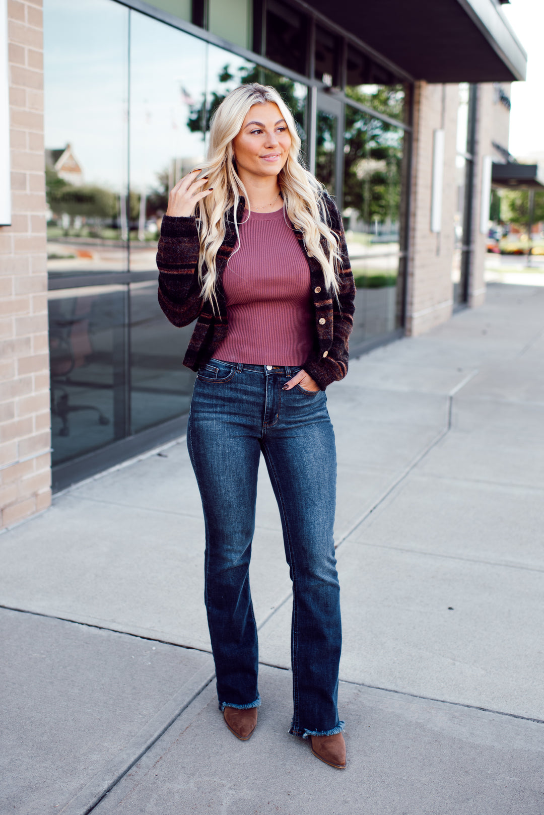 Campfire Cozy Cardigan (Brown)