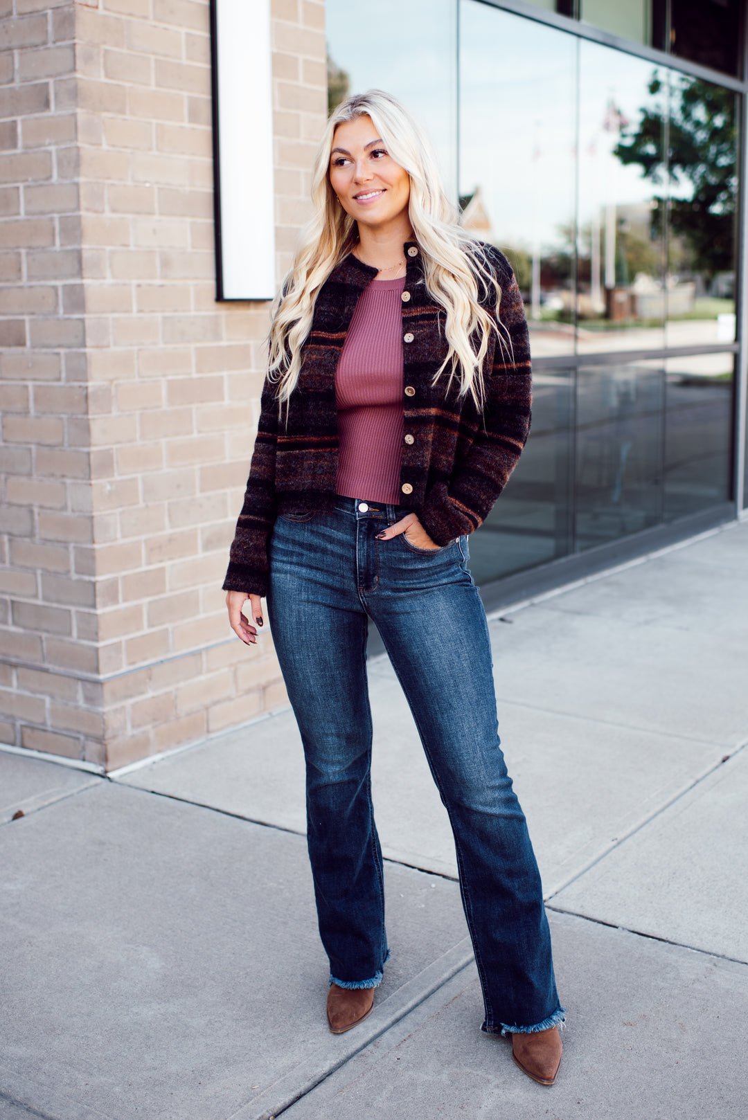 Campfire Cozy Cardigan (Brown)