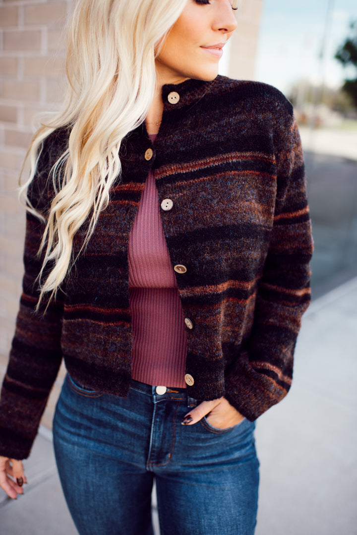 Campfire Cozy Cardigan (Brown)