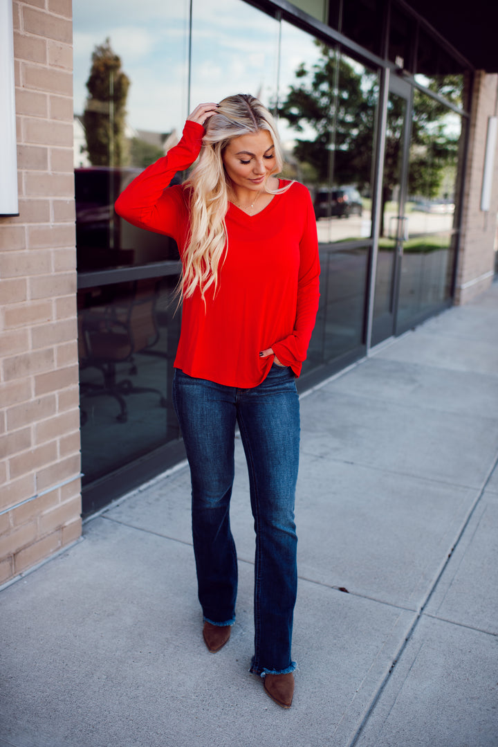 Endless Comfort Long Sleeve Top (Ruby)