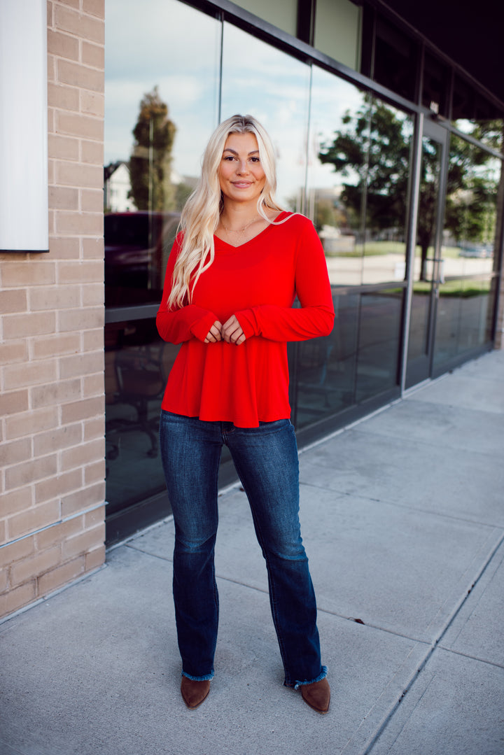Endless Comfort Long Sleeve Top (Ruby)