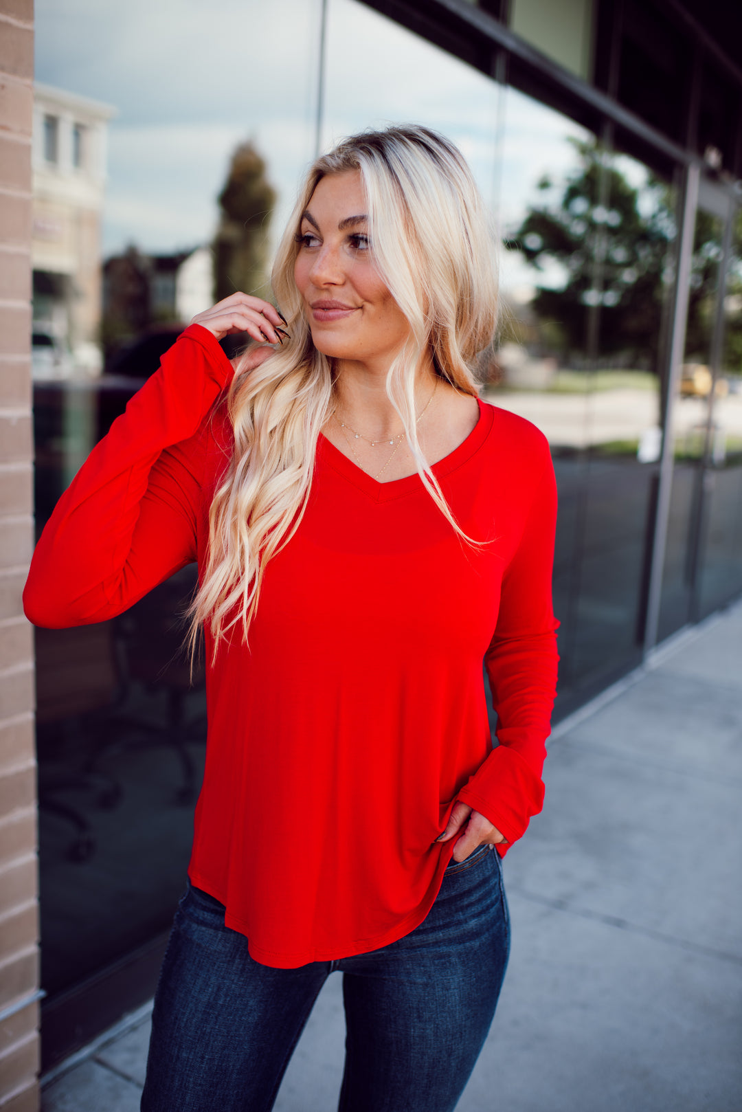 Endless Comfort Long Sleeve Top (Ruby)