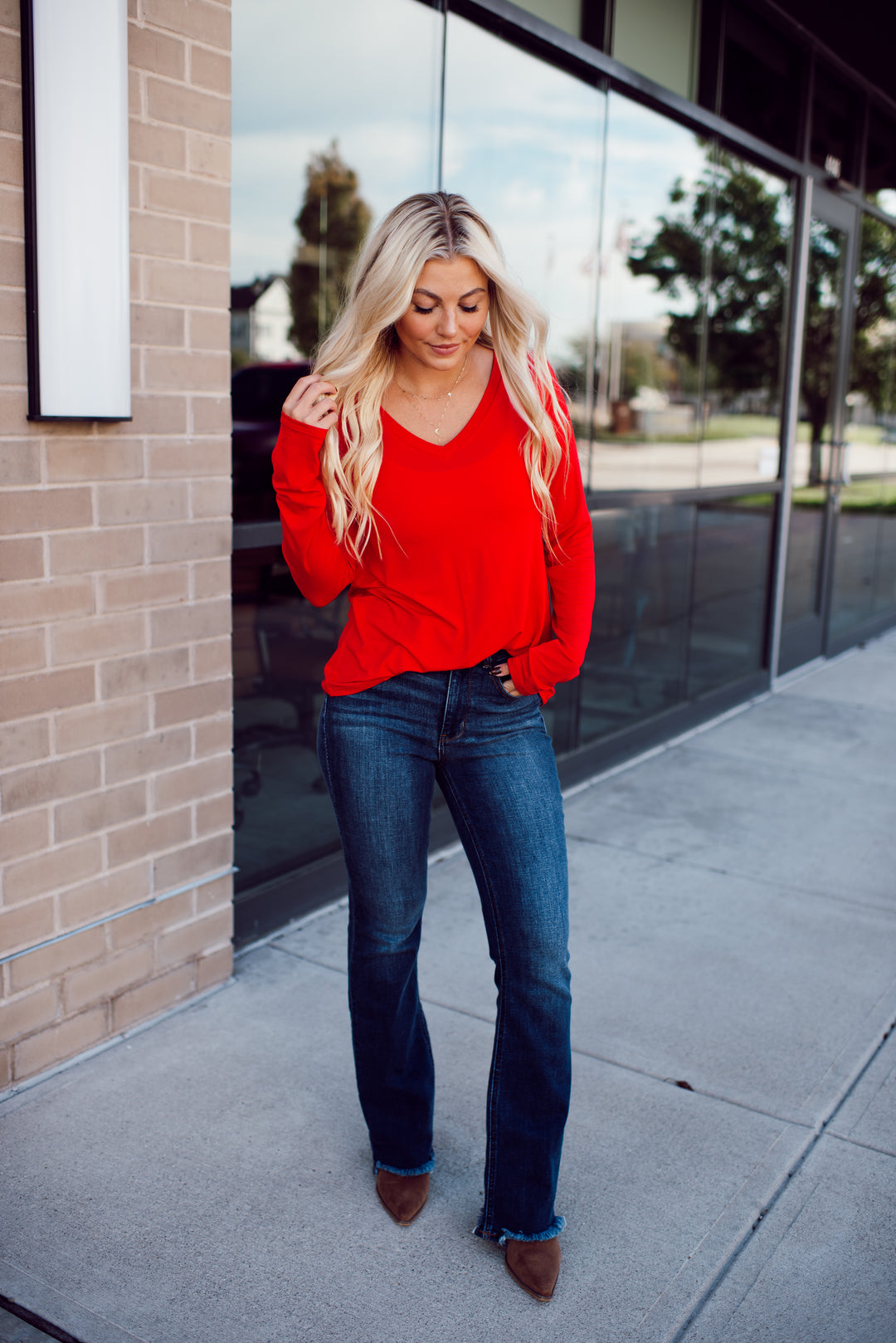 Endless Comfort Long Sleeve Top (Ruby)