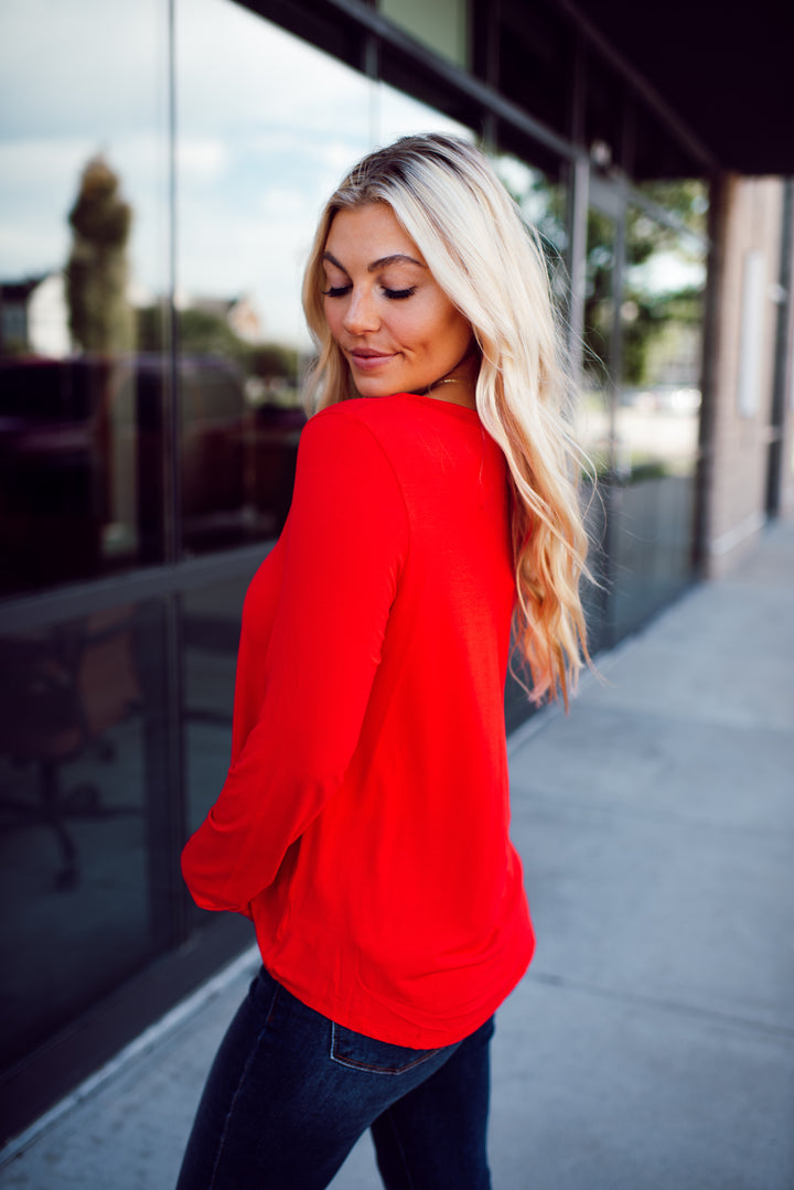 Endless Comfort Long Sleeve Top (Ruby)