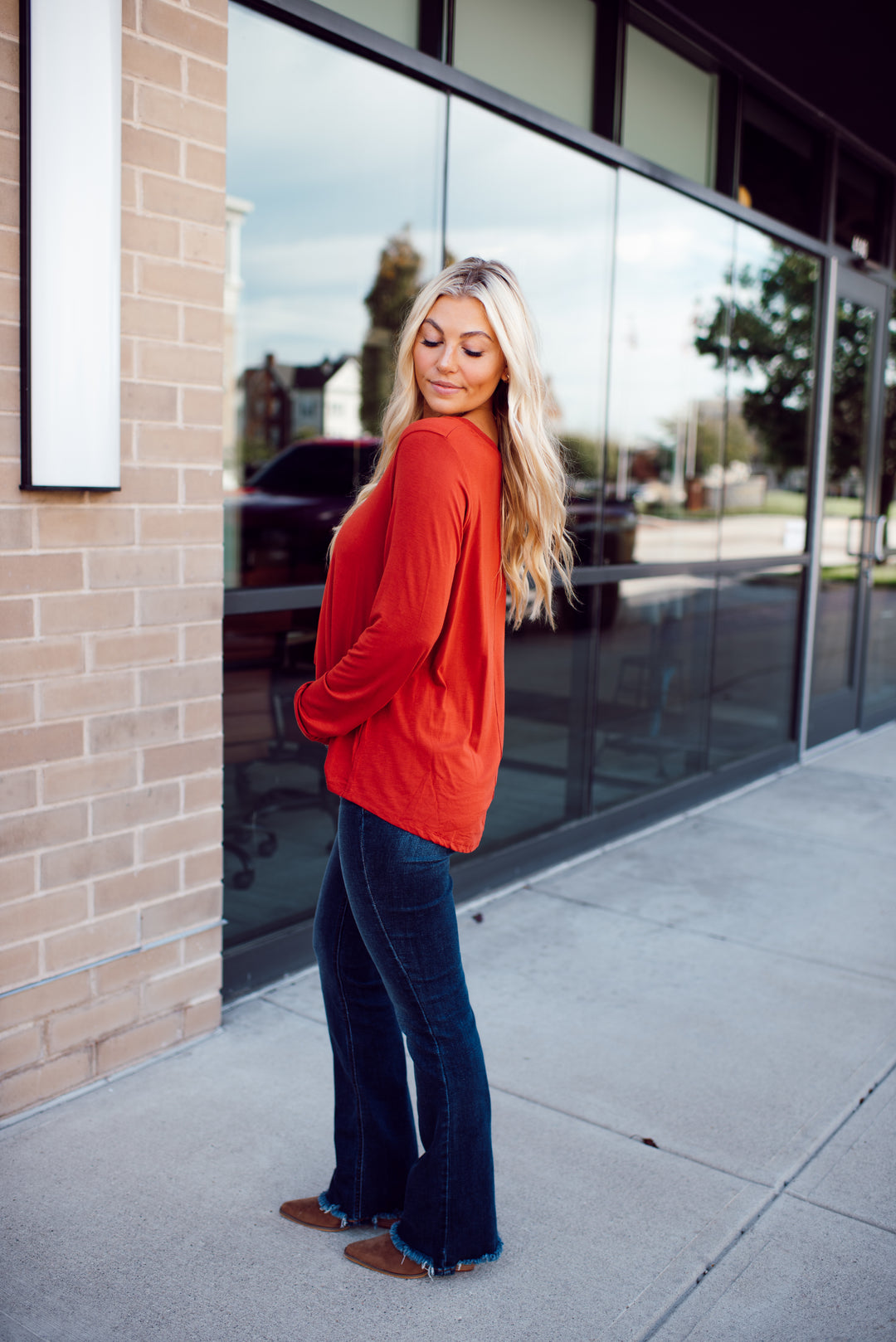 Endless Comfort Long Sleeve Top (Rust)