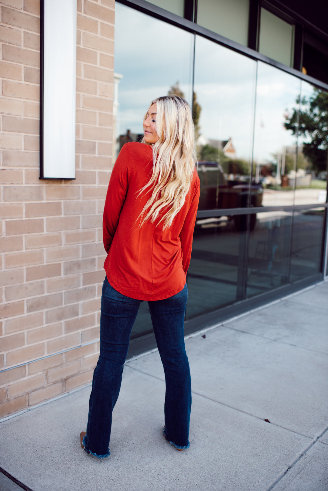 Endless Comfort Long Sleeve Top (Rust)