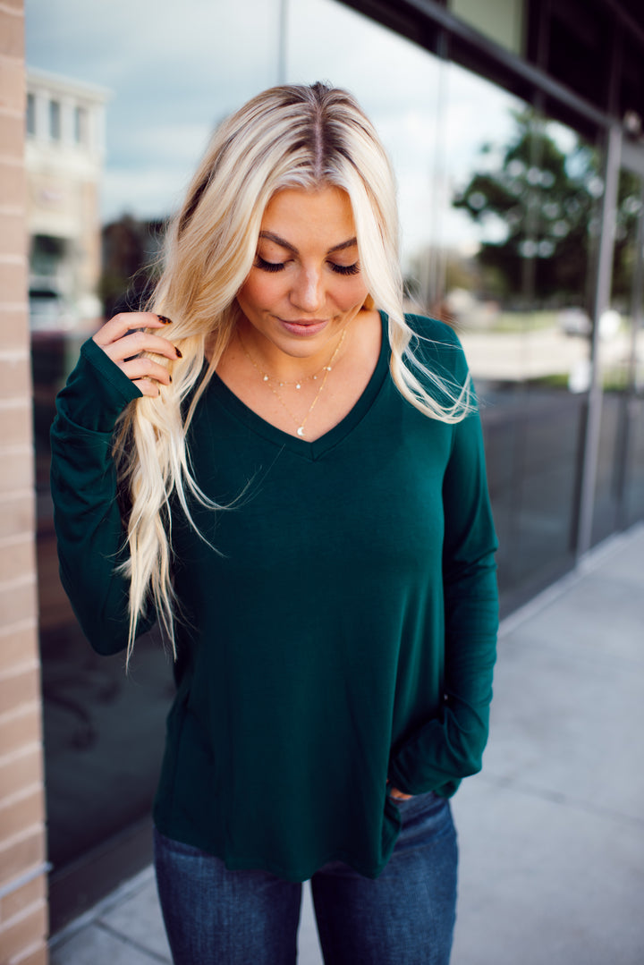 Endless Comfort Long Sleeve Top (Hunter Green)