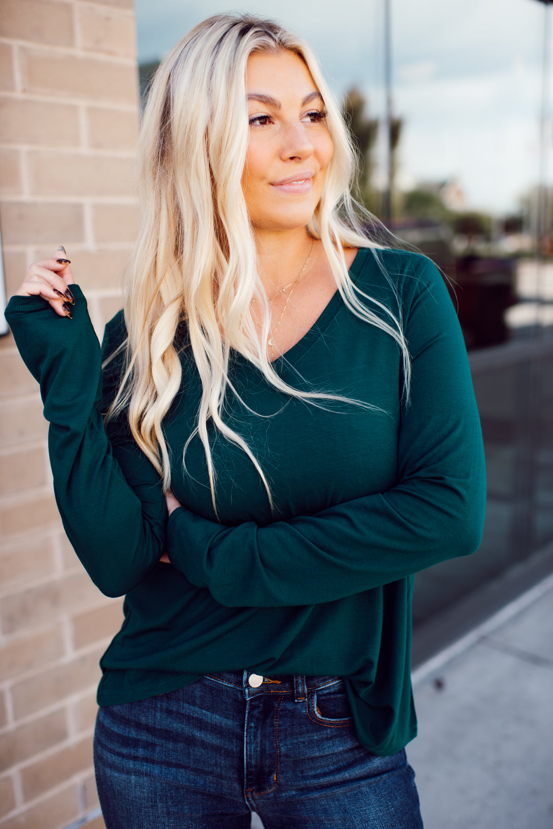 Endless Comfort Long Sleeve Top (Hunter Green)