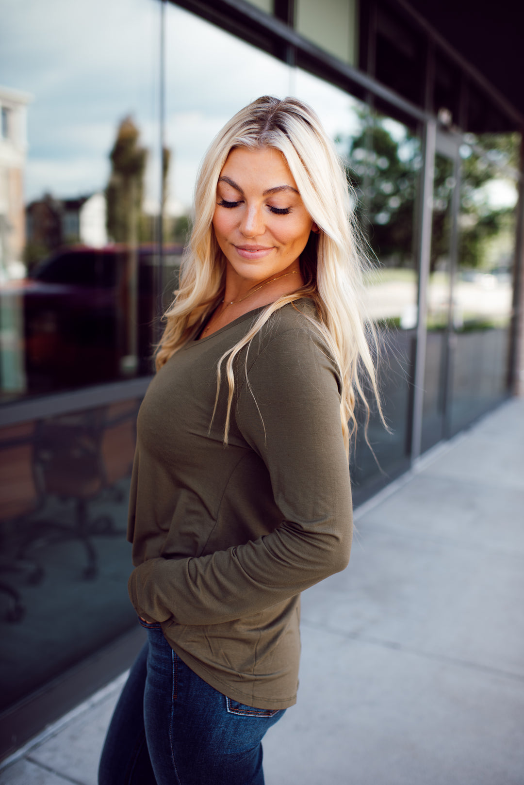 Endless Comfort Long Sleeve Top (Olive)