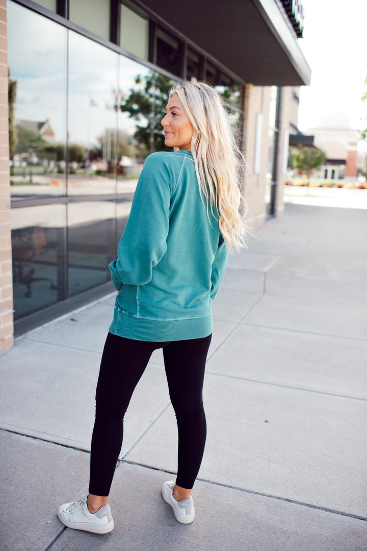 On the Go Crew Pullover (Teal)