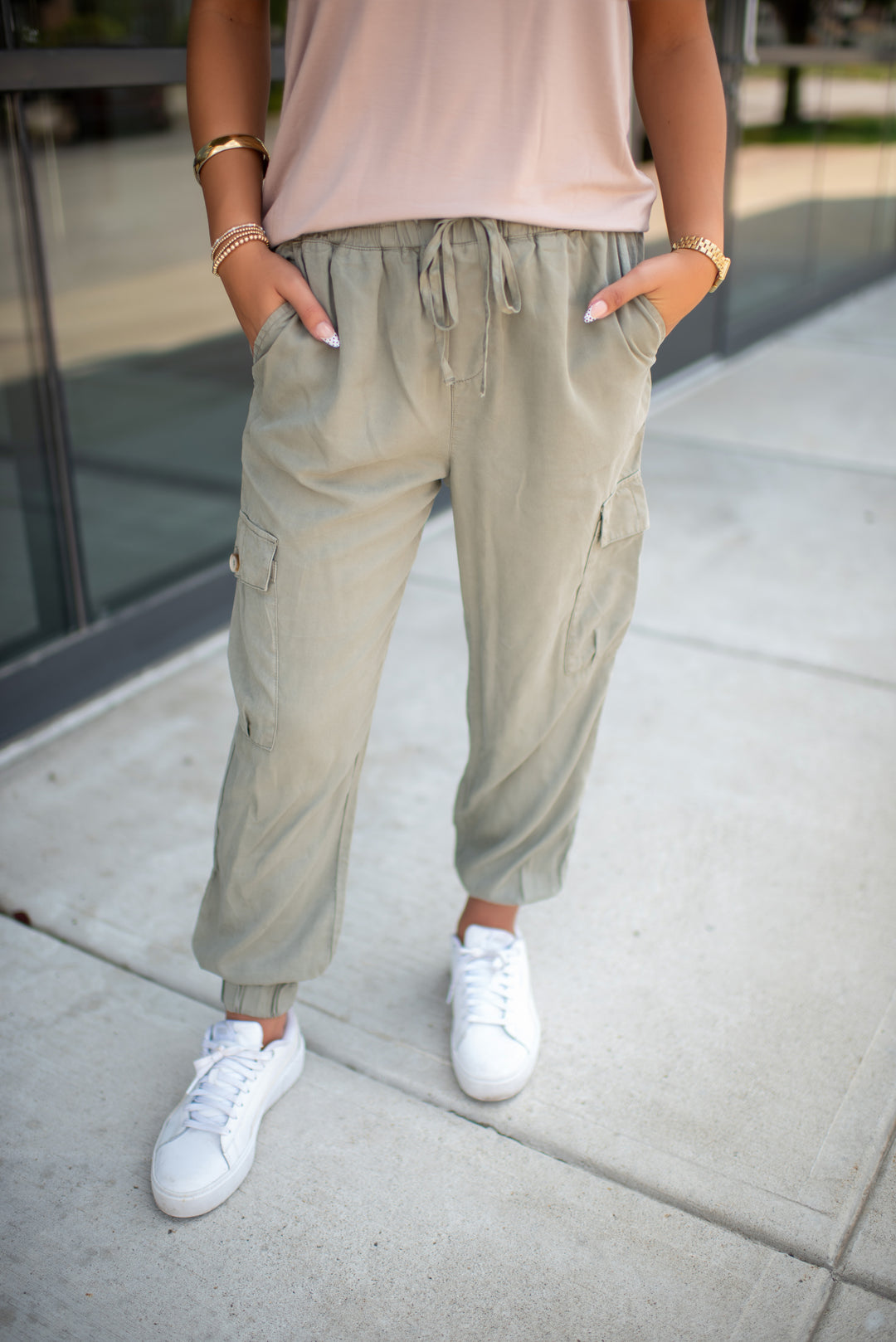 Cargo Crush Joggers (Sage)