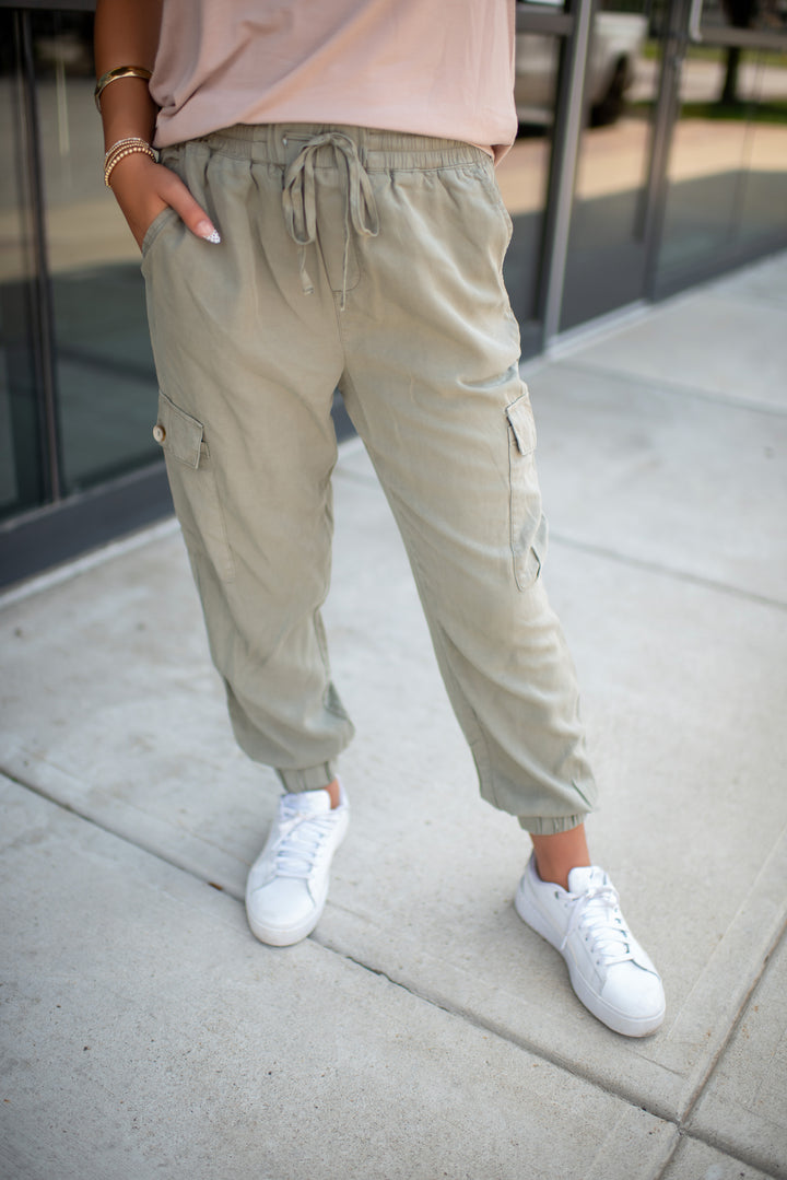 Cargo Crush Joggers (Sage)